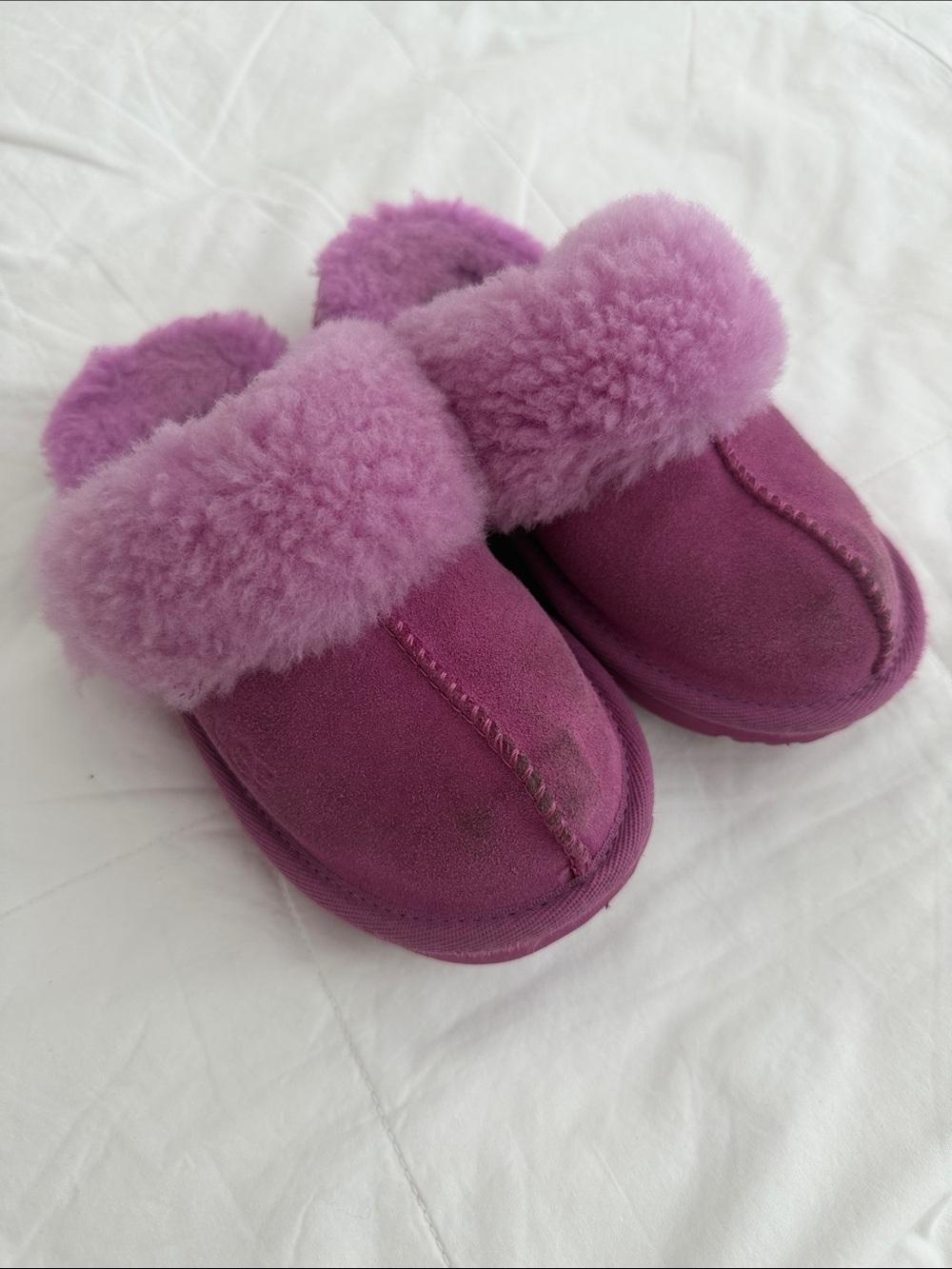 Ugg Kids Cozy Purple Shearling Slippers
